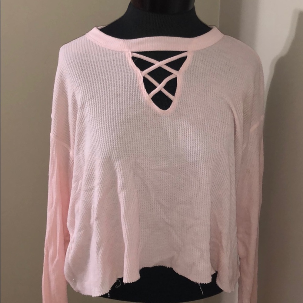 Criss cross waffle long sleeve